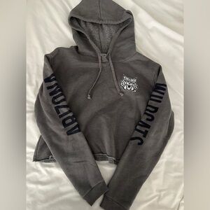 Gray Arizona Wildcats Cropped Hoodie